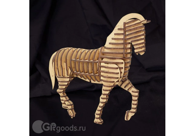 3D фигура "Конь", в разобранном виде