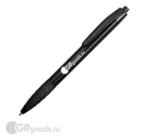 Ручка пластиковая шариковая с нанесением, черная, модель 004