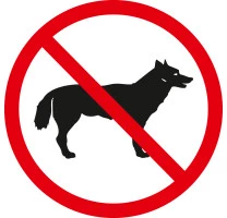 Наклейка "Запрещается вход (проход) с животными"
