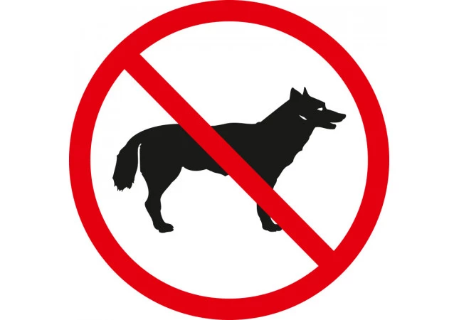 Наклейка "Запрещается вход (проход) с животными"
