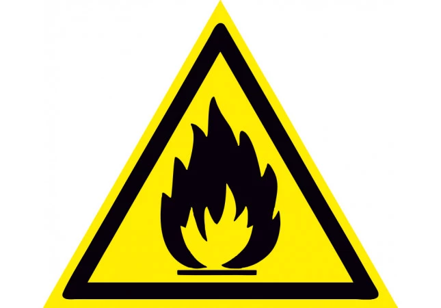 Наклейка "Пожароопасно. Легковоспламеняющиеся вещества"